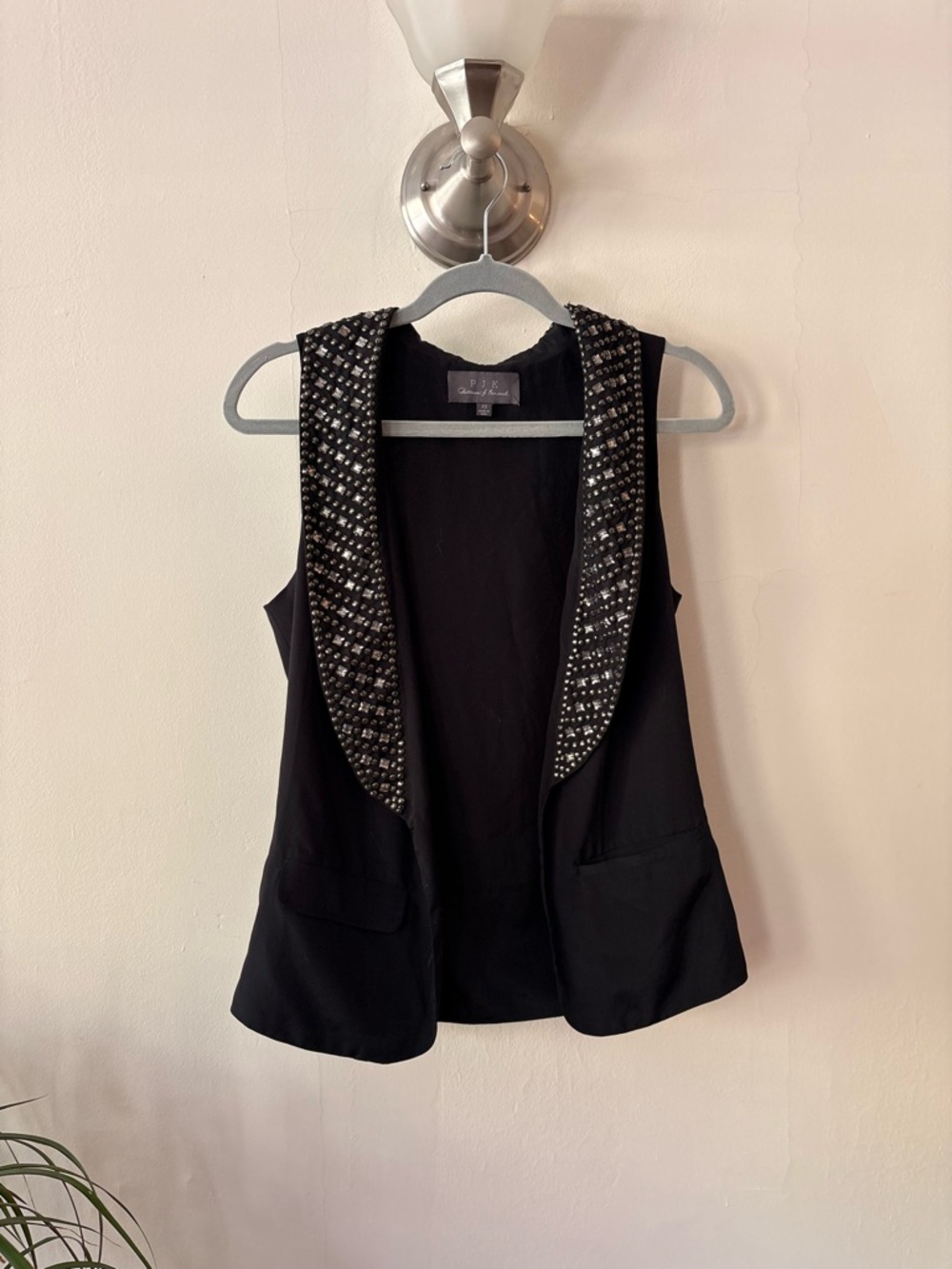 PJK Patterson J. Kincaid Black Embellished Vest Size XS
